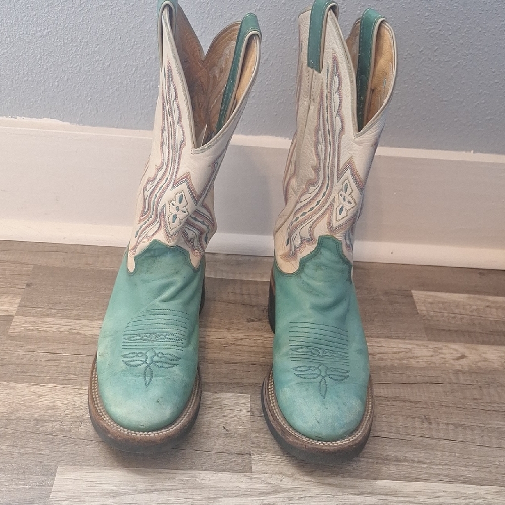 Justin Boots Turquoise/Teal  Round Toe Boots 7C
